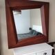 Large square mirror in exotic wood 100x100 cm - Elegant Scandinavian design