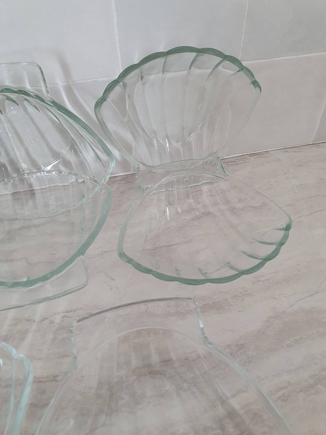 Glass scallop bowls