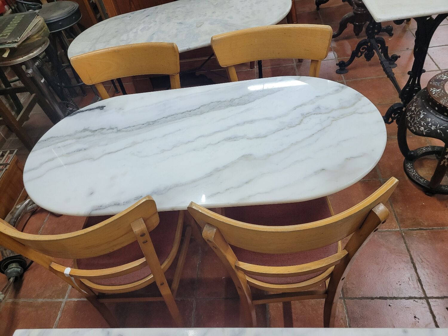 Bistro table with marble top