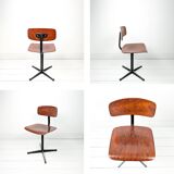 Mid Century Chaise d'école Chaise d'enfant Bois Métal Vintage Rétro Chambre d'enfant Pied Skandi Sca