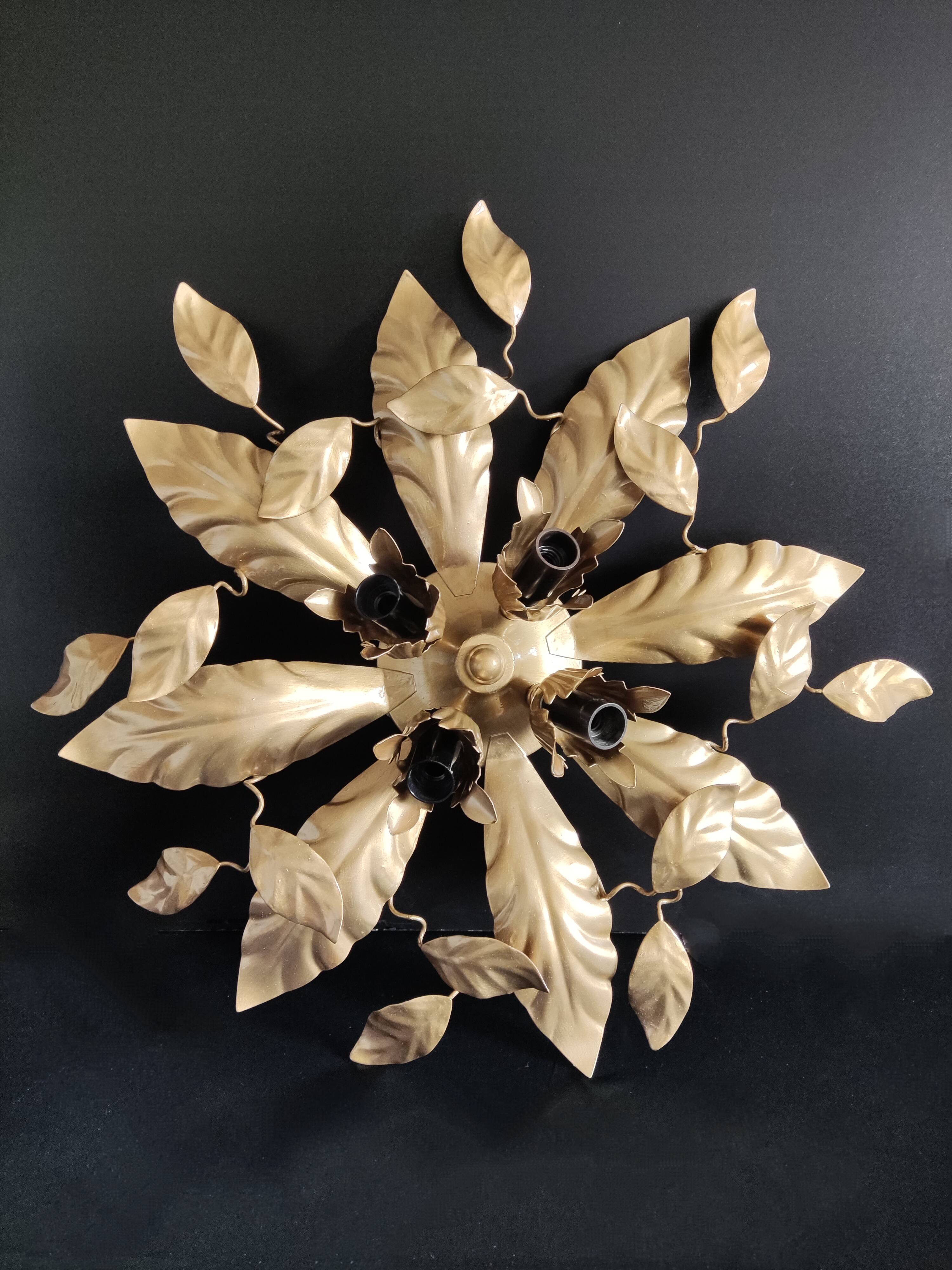 Applique murale feuilles 4 feux