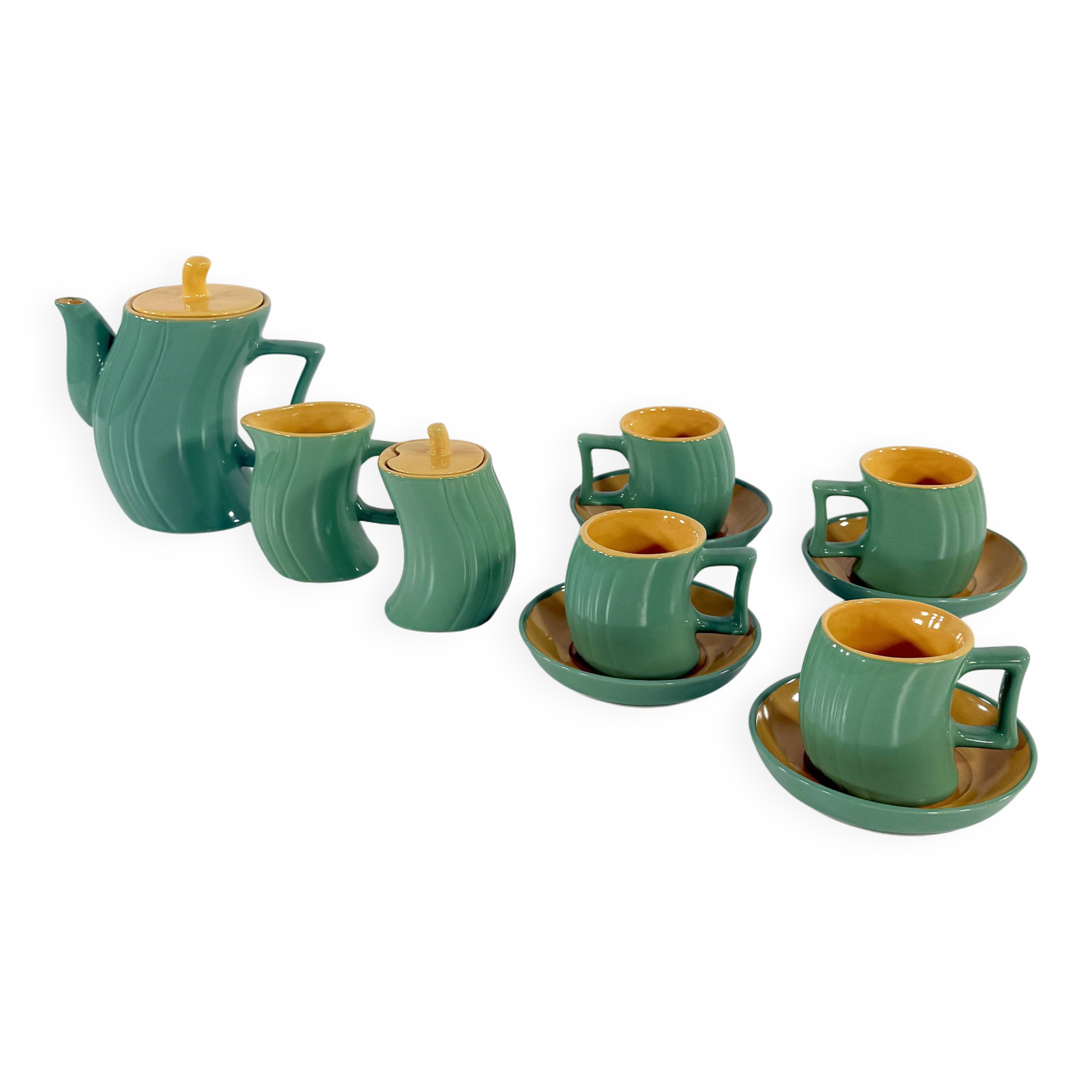 Ceramic tea service by Massimo Iosa Ghini for Naj Oleari, 1980