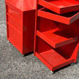 Prisunic 1970 metal trolley and box