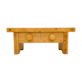 Banc scandinave moderne en pin massif par Fröseke, fabricant de meubles en Suède, années 1970