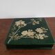 Old green lacquer box floral decoration