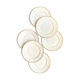 6 flat plates in white and golden Limoges porcelain, Verlaine service