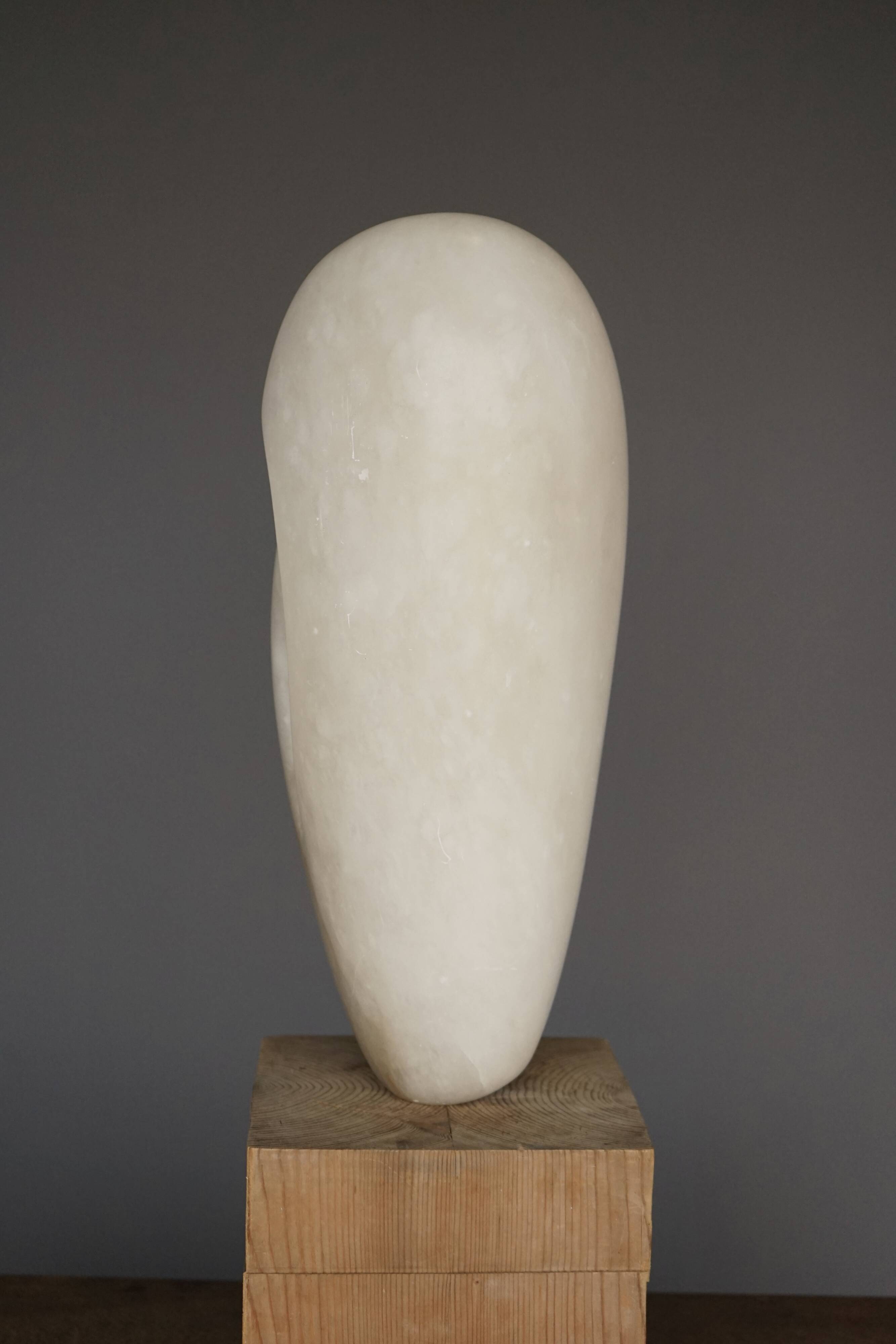 Large Abstract Alabaster Stone Sculpture. 1970s