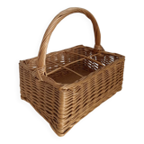 Vintage wicker bottle basket