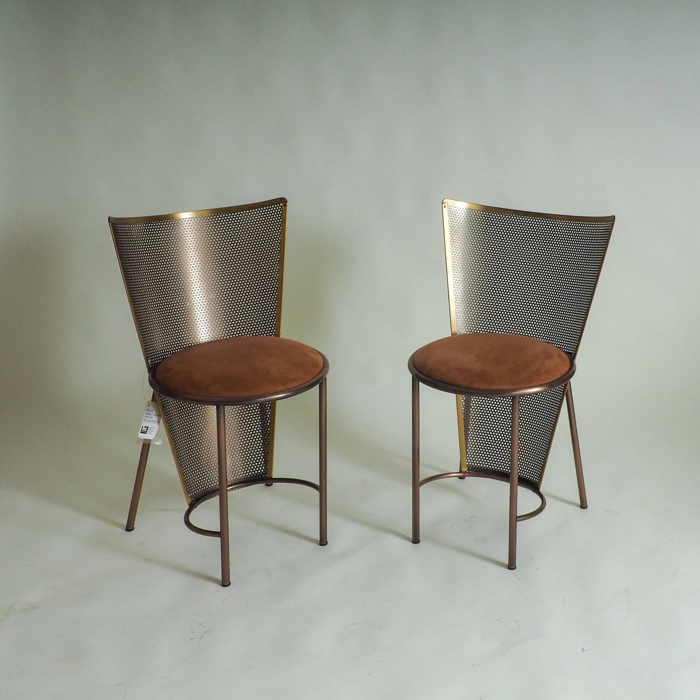 Set of 2 Sevilla EXPO '92 chairs by Frans Van Praet for Belgochrom (#35 & #36 /100)
