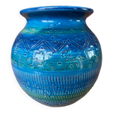 Aldo Londi ceramic ball vase (1911-2003) Rimini Blue, for Bitossi