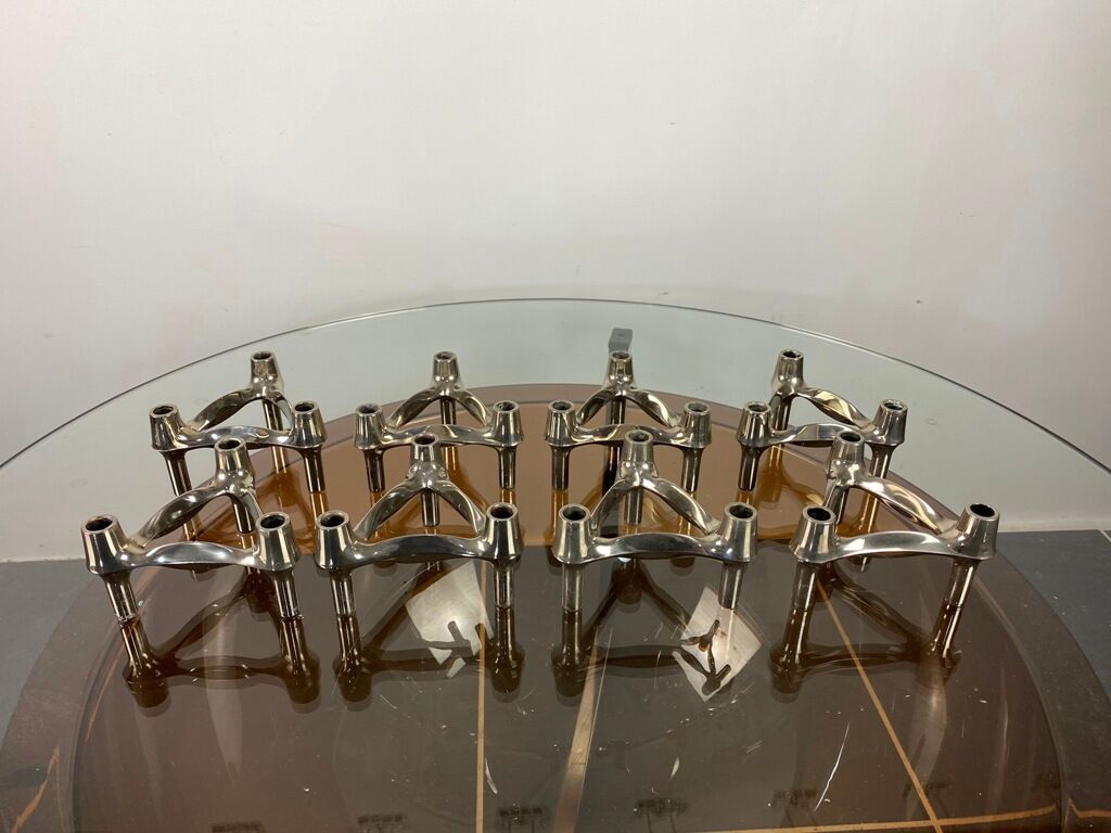 Lot of 8 BMF Nagel 1970 modular candlesticks