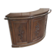 Walnut quarter-circle bar counter dating from the 50s/60s