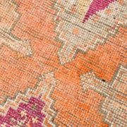 Pumpkin Orange & Pink Vintage Runner Rug, Anatolian Turkish Flatweave