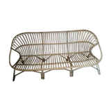 2/3-seater vintage rattan sofa