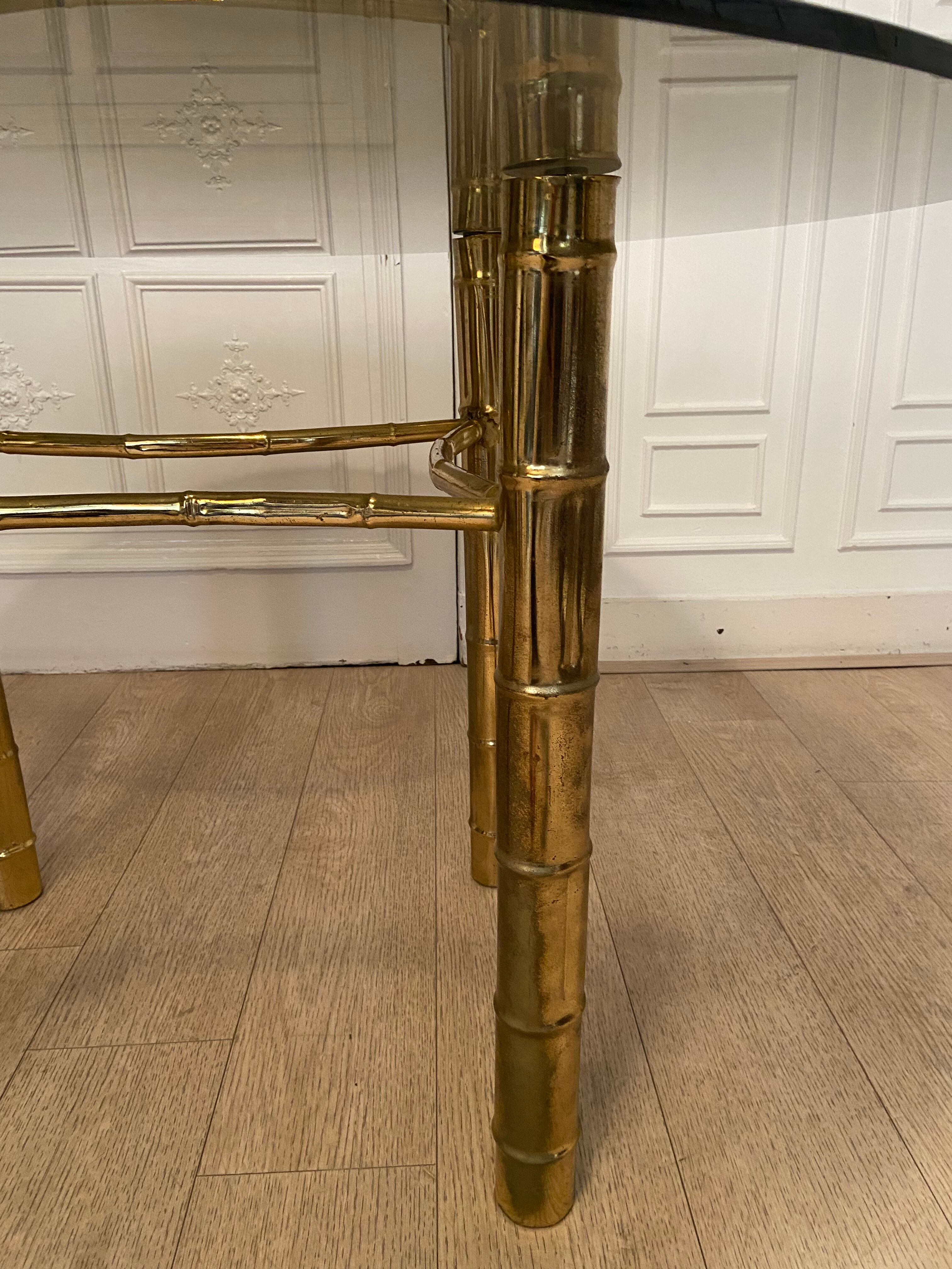 Dining table, fake golden bamboo, 1970s