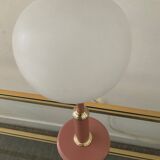 Lampe vintage en métal et opaline années 70