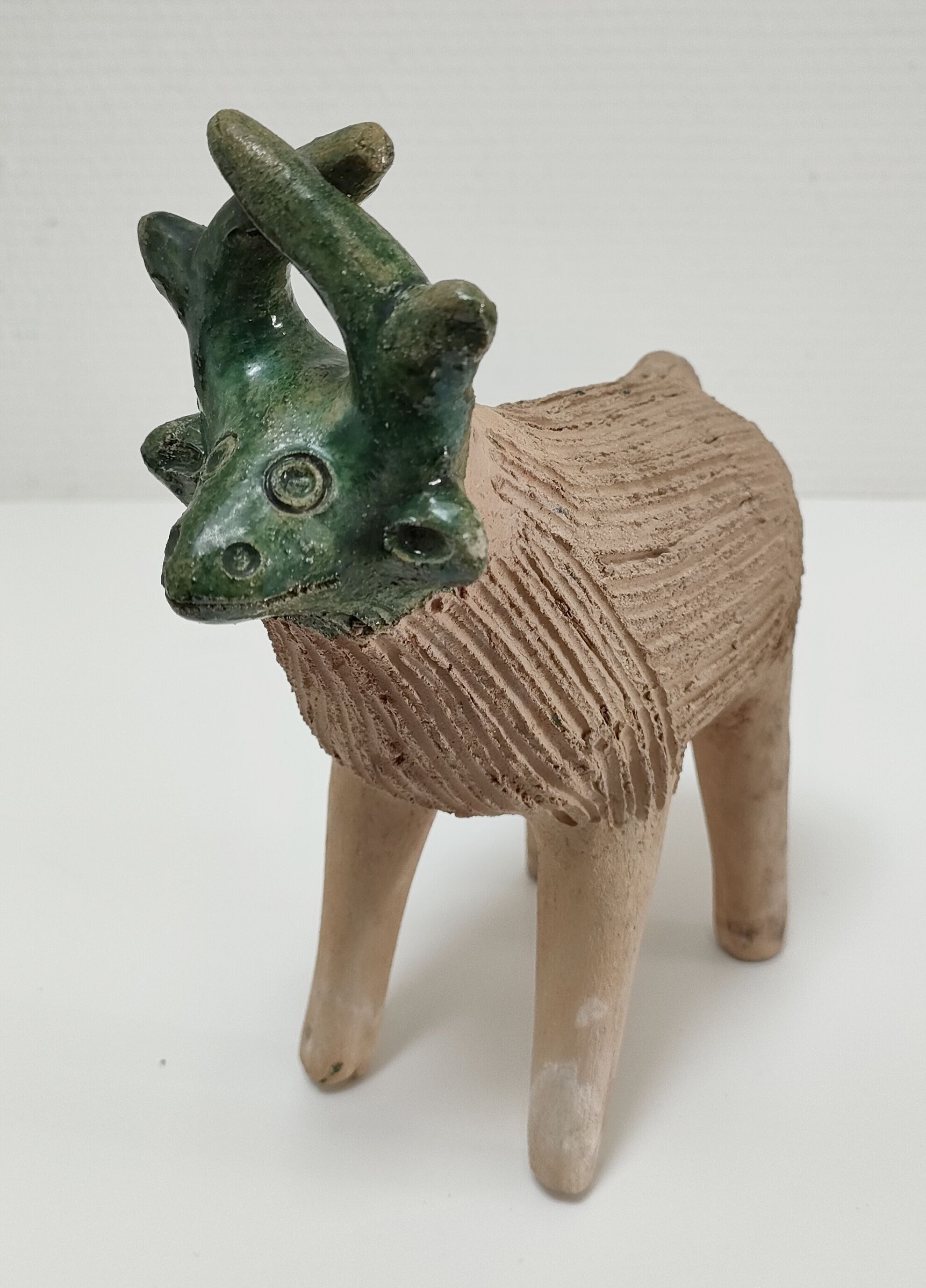 Vase picnic zoomorphic cow ceramic 70s