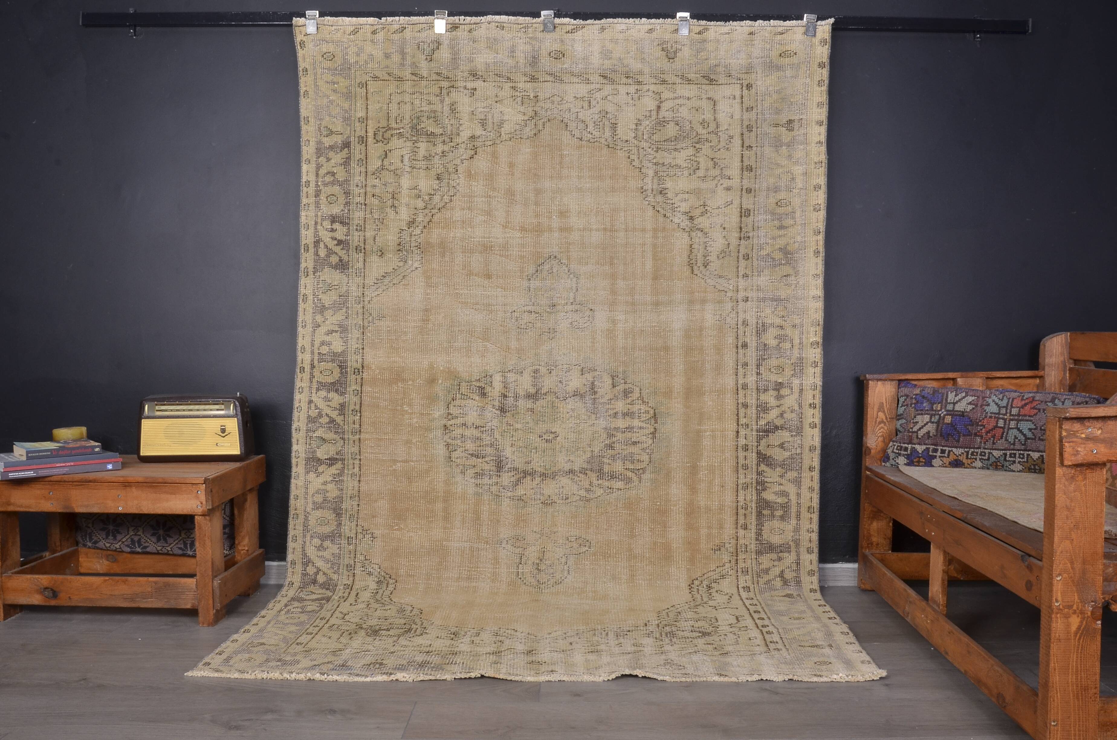 Beige Vintage Turkish Floral Rug sku 1261