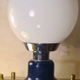 vintage lamp 1960 to 70 blue and chrome 28x15 thank you for looking at the photos