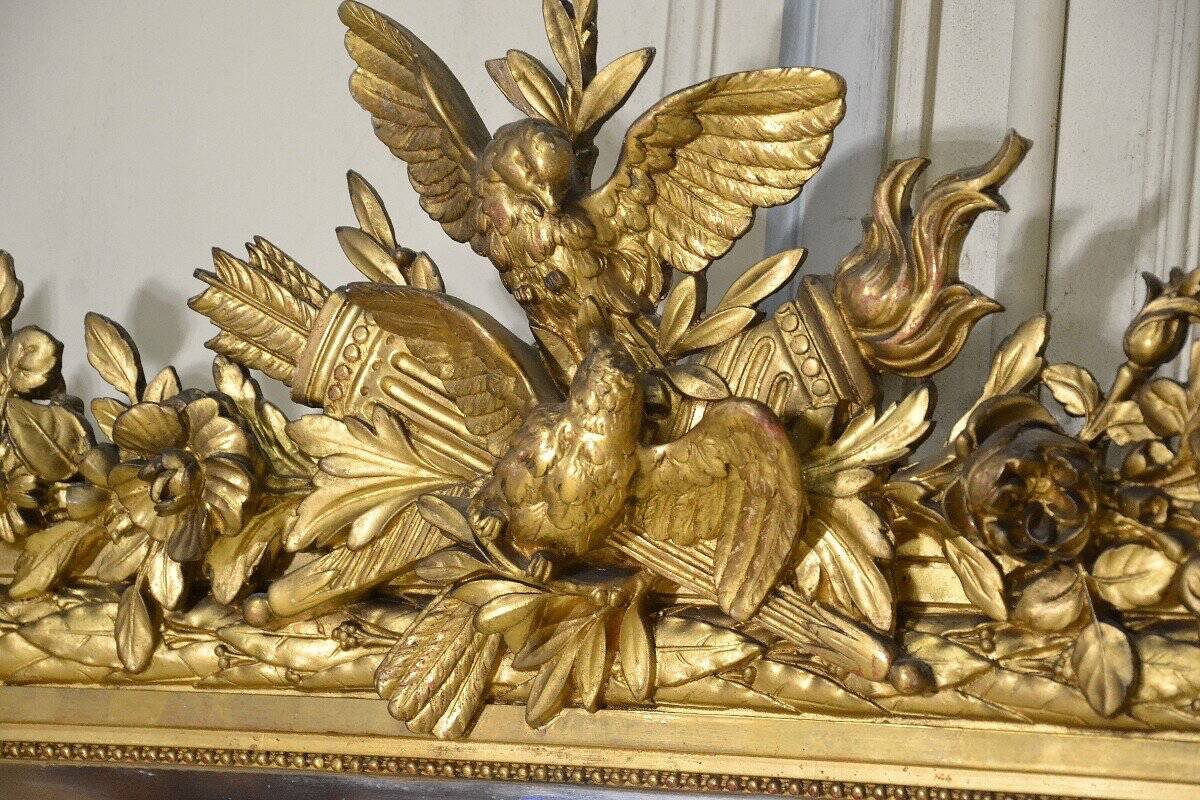 Large 19th Century Gilded Stucco Mirror
