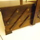 Wooden sewing box to lay from the 1960s/70s