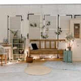 Vintage wooden dresser - linen colors