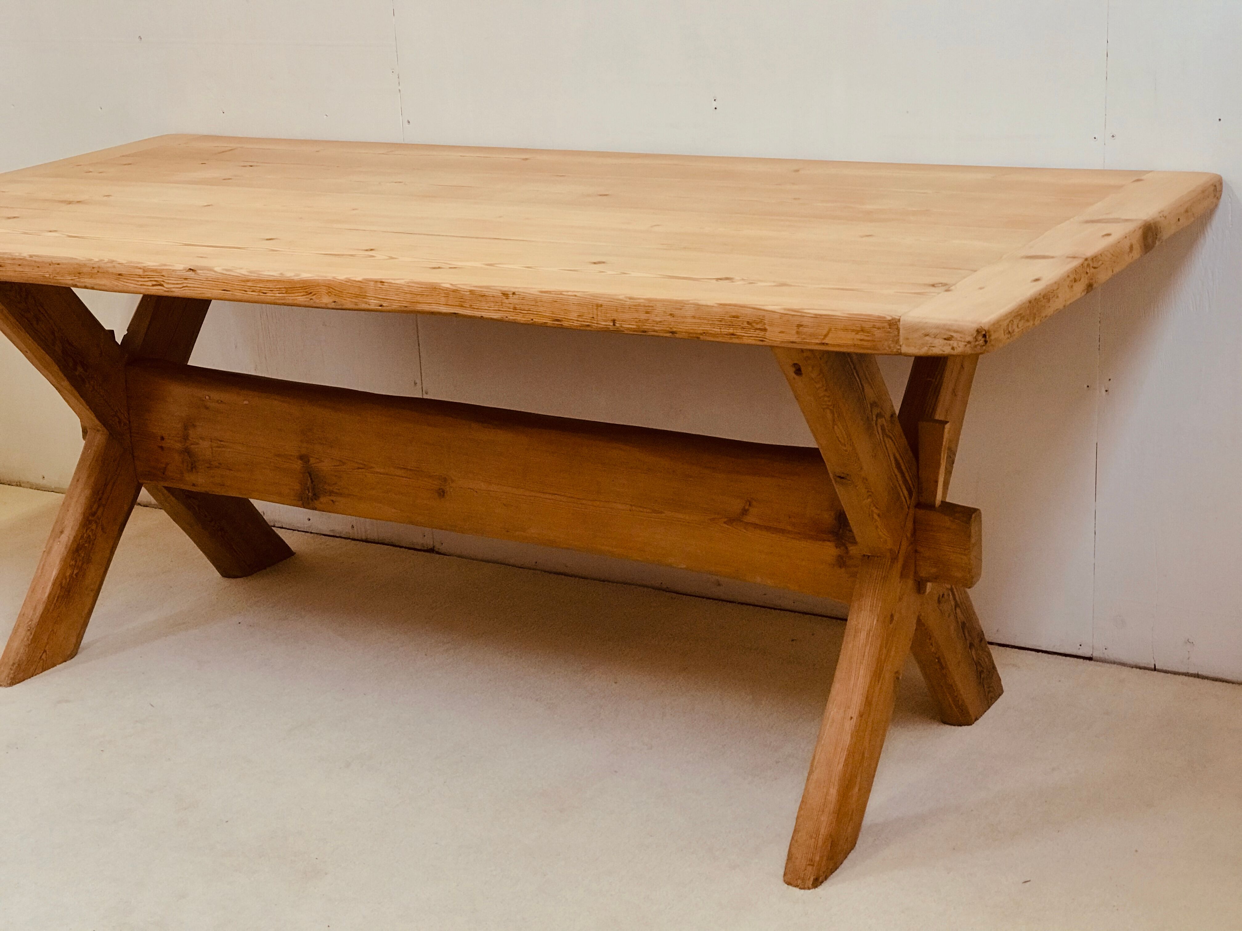 Country pine old table.