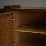 Dark stained brustalist oak sideboard, Belgium.