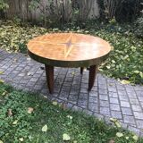 Marquetry and brass coffee table 1960