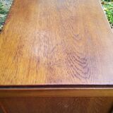 Chest of drawers of the 50s in blond oak compass feet
