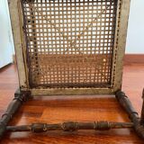 Chaise d’angle bois et rotin