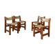 4 chaises en orme et en cuir maison regain