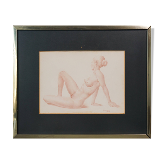 Barrera - Female Life Studies - Two Framed Drawings