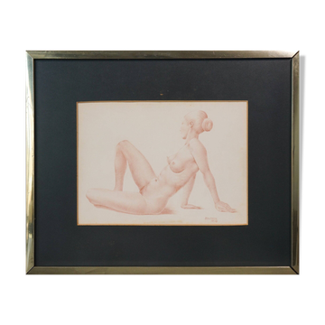 Barrera - Female Life Studies - Two Framed Drawings