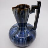 Blue ceramic pitcher