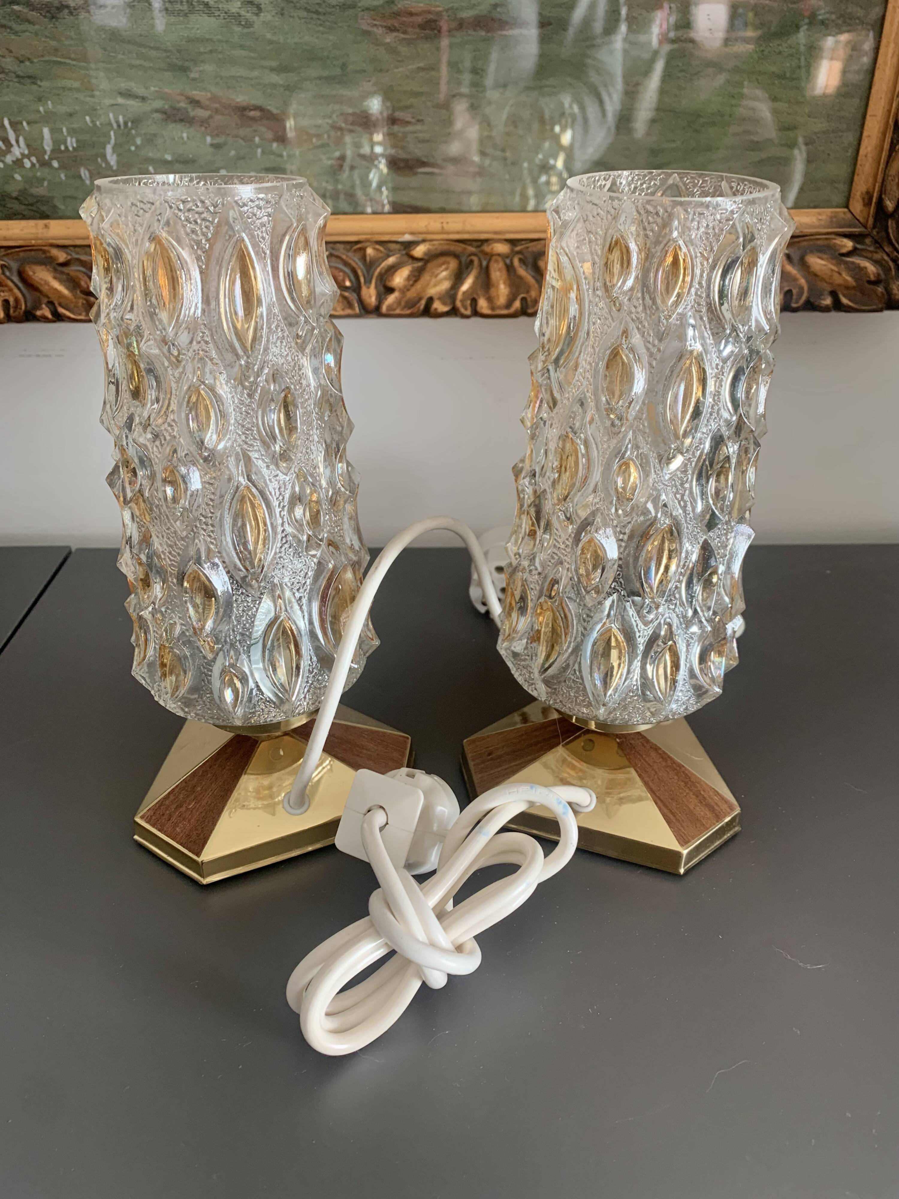 Paire de lampes de chevet, années 60/70