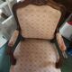 Set of 2 Louis XV style wooden and fabric armchairs