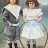 Oil on canvas Cyprien Boulet Portrait of children