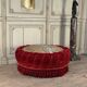 Large velvet pouf with trimmings, around 1880