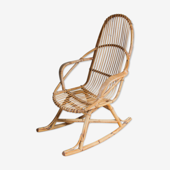 Rocking-chair en rotin