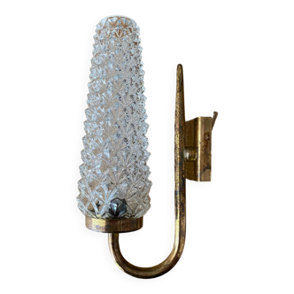 Brass and chiseled glass wall light