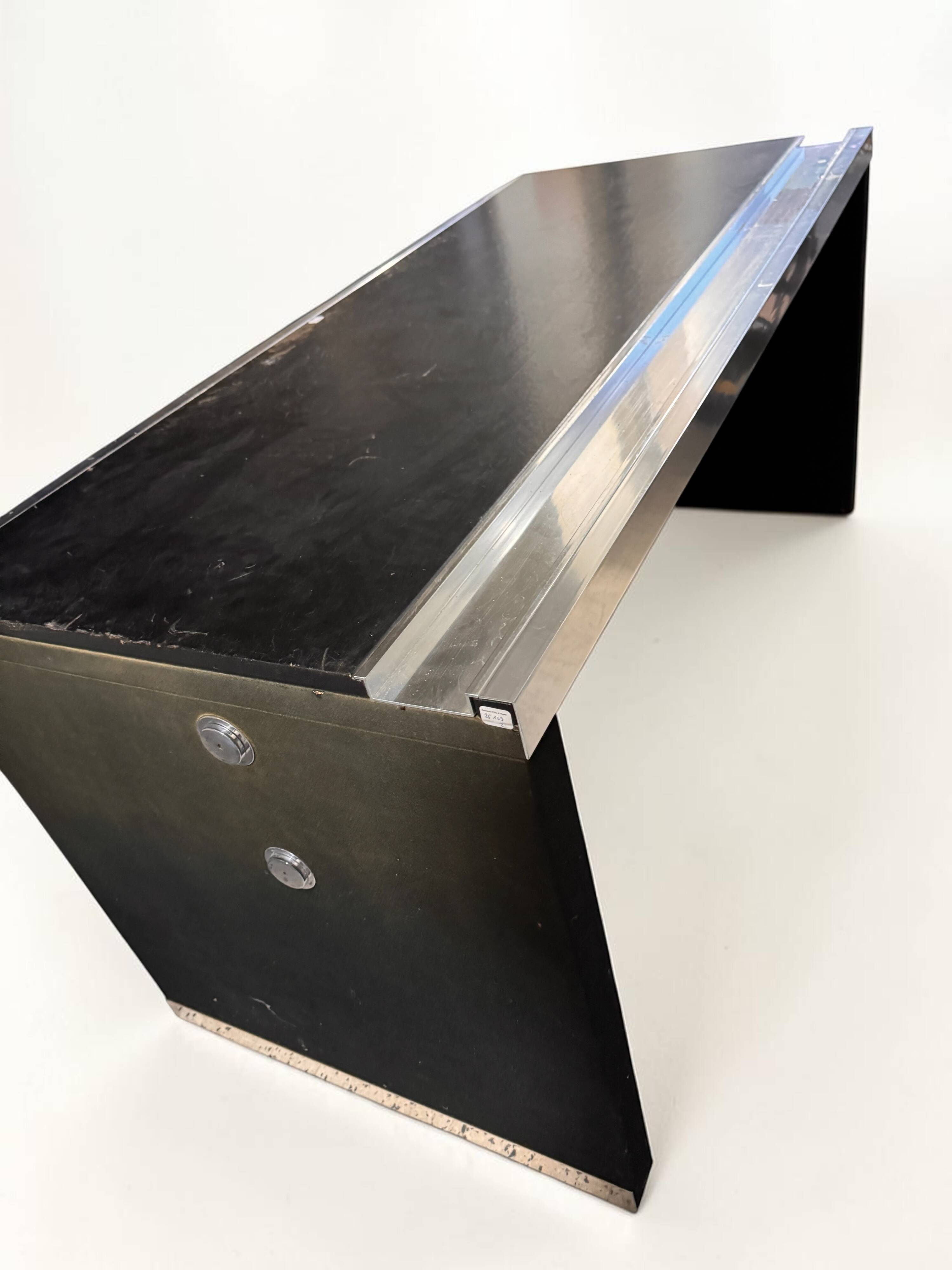 Guido Faleschini's desk for Mariani, black lacquered, 1970s