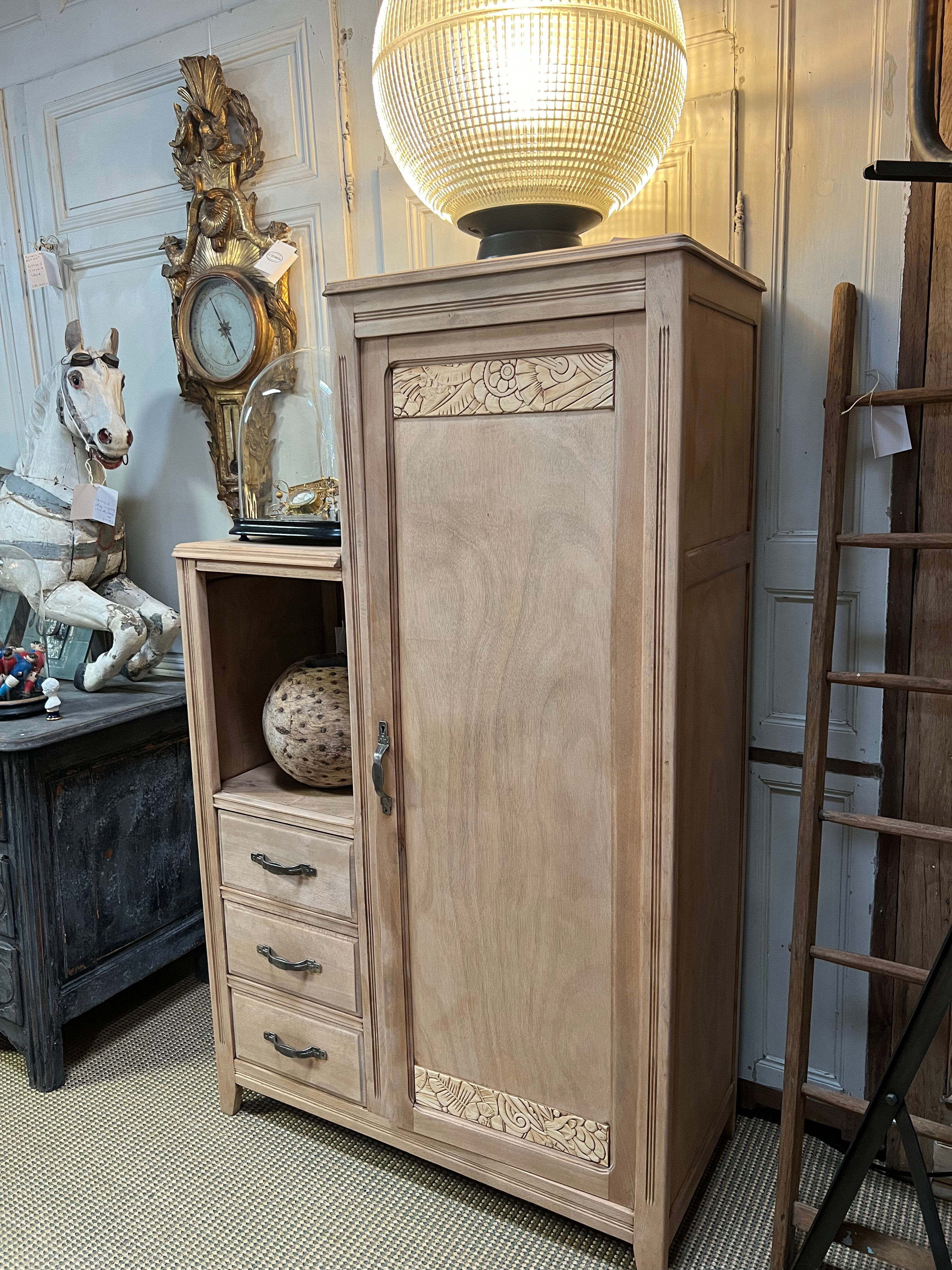 Asymmetrical vintage Art Deco wardrobe