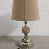 Living lamp in onyx and chromed metal from the 60s/70s