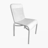 White woven resin garden chair