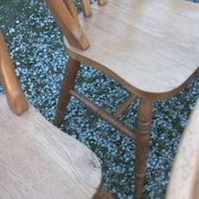 Set of 4 chairs and 1 armchair in mountain style made of oak.