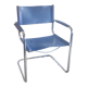 Bauhaus cantilever armchair in blue leather, 80s/90s