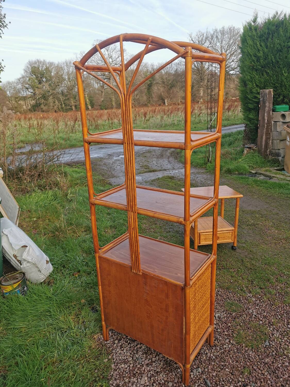 Rattan shelf