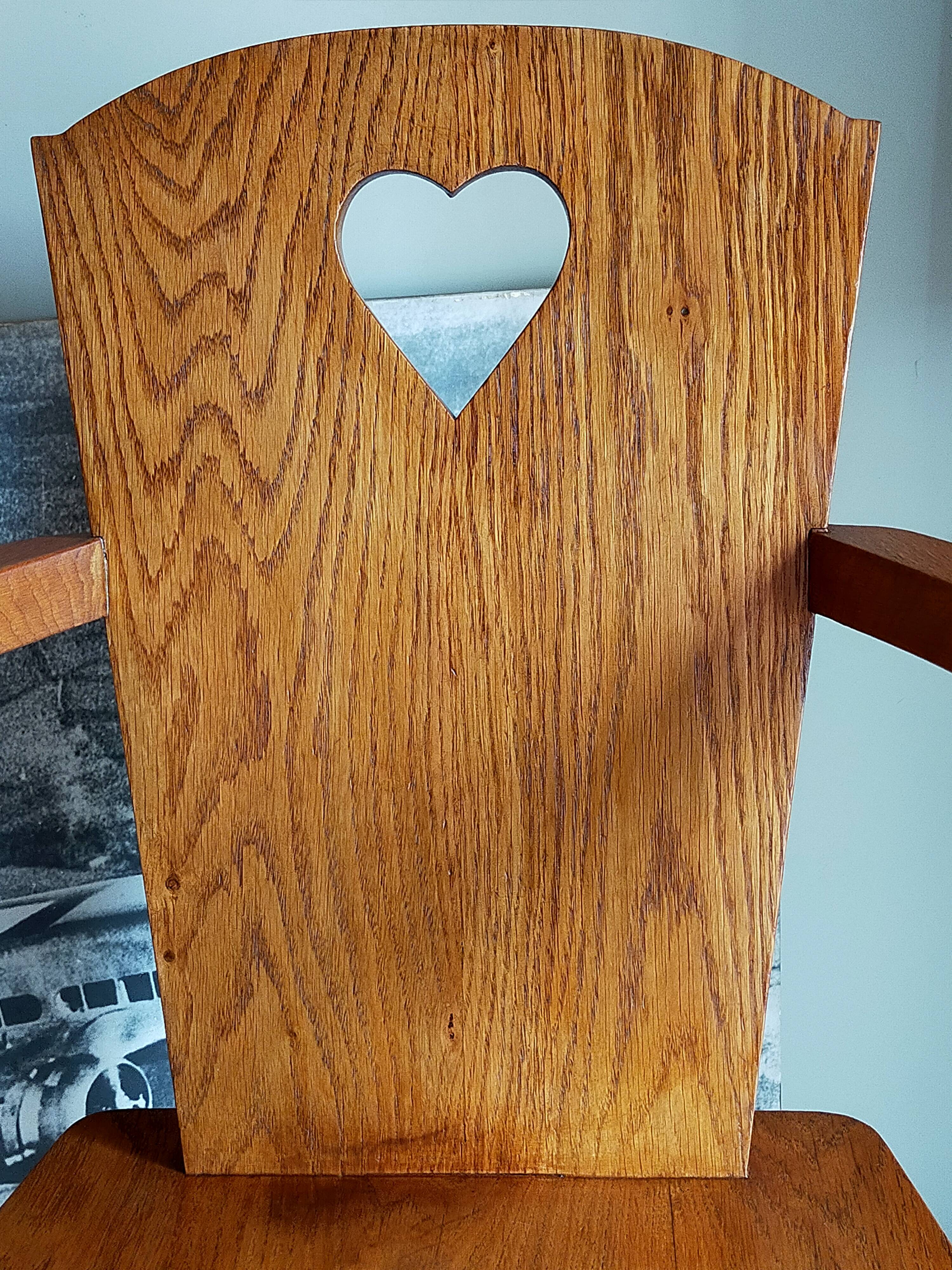 Art-popular armchair 50s in solid wood