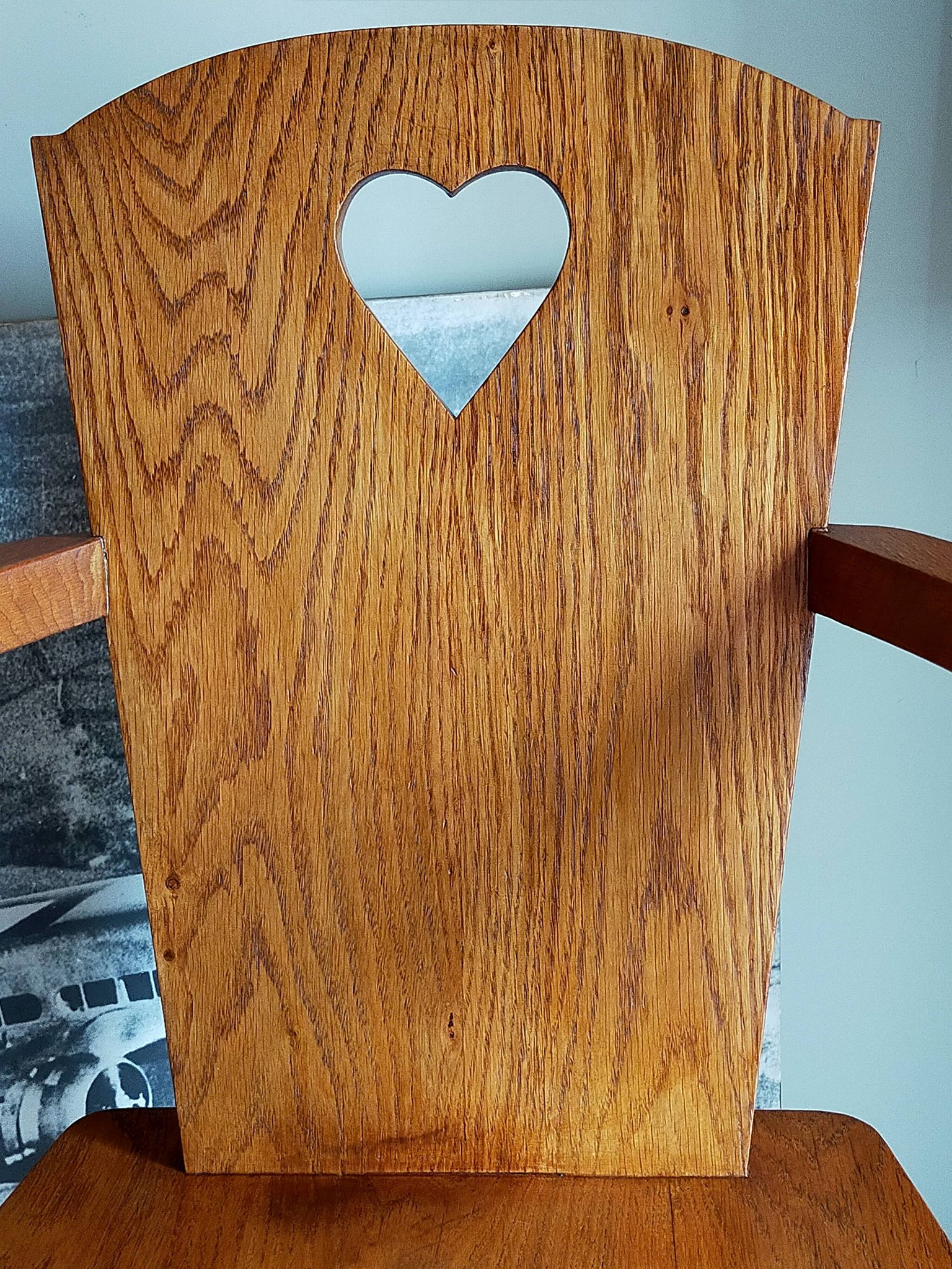 Art-popular armchair 50s in solid wood